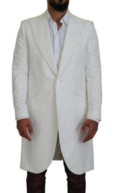 Dolce & Gabbana White Floral Brocade Trench Coat Jacket -   -  Dolce & Gabbana.